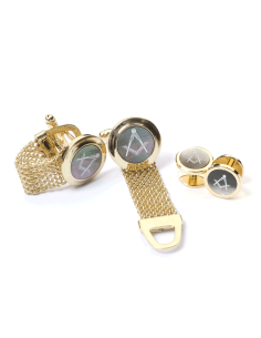 Masonic Onyx Cufflinks & Dress Shirt Studs