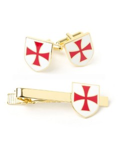 Knights Templar Cufflink & Tieslide Set