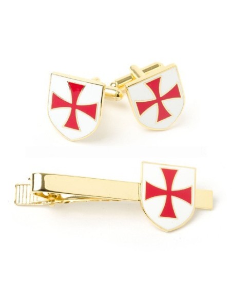 Knights Templar Cufflink & Tieslide Set