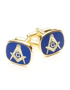 Blue Masonic Cufflinks with G and Swarovski