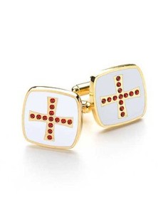Tempelridder manchetknapper m. Swarovski